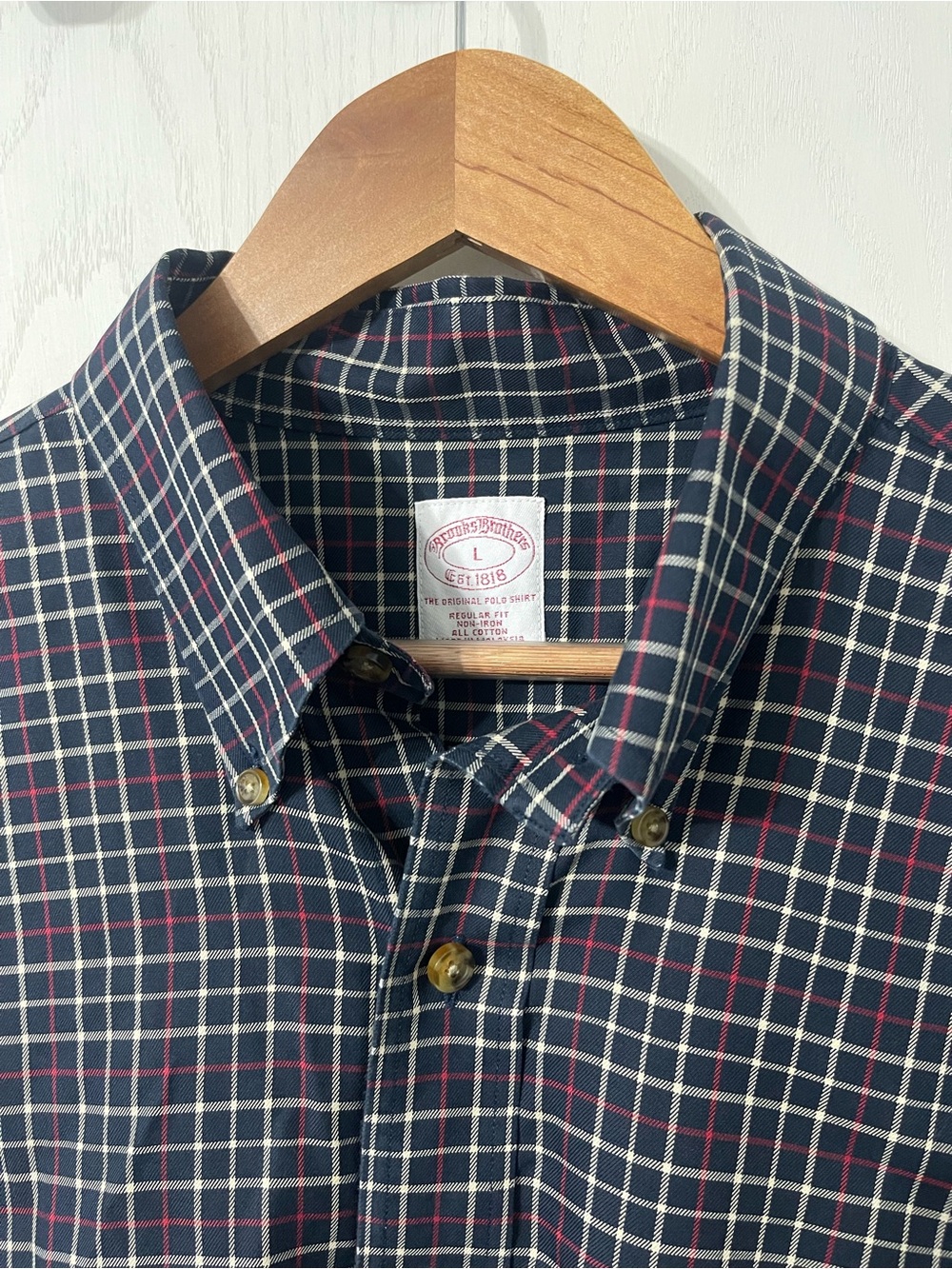 Brooks Brothers Navy Plaid Button-Down Shirt
